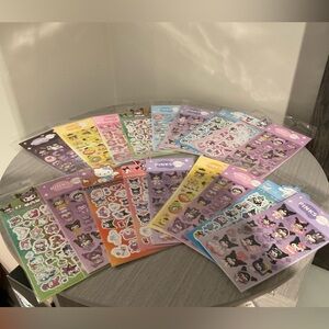 Set of 18 Sanrio Character Assorted Cute Character Sticker Sheets - Multi Color